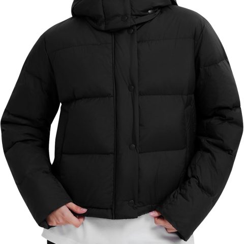 Women’s 800 Fill Power 95% Down Hooded Puffer Jacket, Lightweight DWR Water-Repellent Windproof Winter Coat for Outdoor