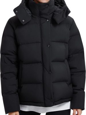 Women’s 800 Fill Power 95% Down Hooded Puffer Jacket, Lightweight DWR Water-Repellent Windproof Winter Coat for Outdoor