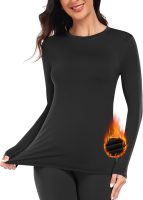 Thermal Shirts for Women, Fleece Lined Thermal Layer Long Sleeve Undershirt, Ultra-Soft Thermal Top for Cold Weather