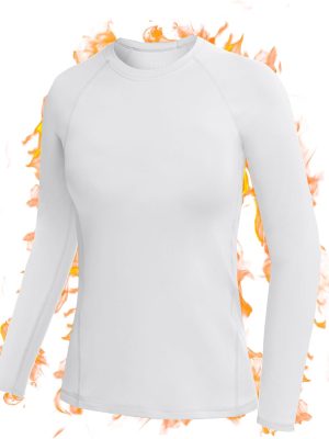 Long Sleeve Thermal Shirts for Women, Fleece-Lined Undershirts Base Layer Tops for Running Workout Cold Weather