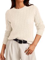 Womens Lightweight Cable Knit Soft Business Casual Trendy Classic Pullover Sweaters Fall Outfits
