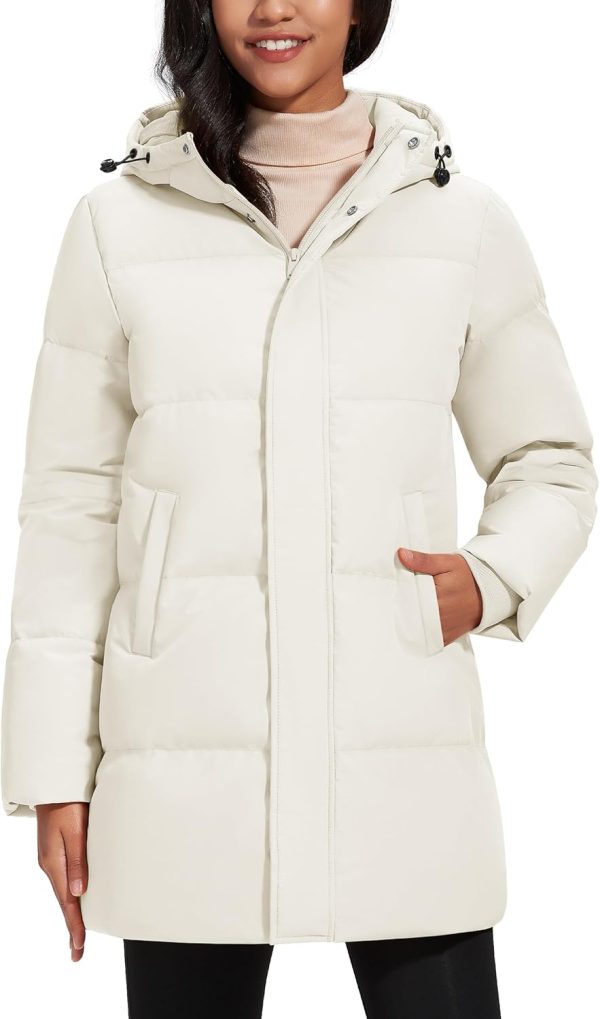 Women's Down Jacket with Hood Parka Winter Coats Puffer Warm Jackets Waterproof Long Fashion Outwear
