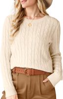 Womens Winter Fall Sweaters Trendy Cable Knit Long Sleeve Crewneck Tops Casual Outfit Sweater for Women
