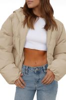 Women's Cropped Puffer Jacket Casual Winter Hoodie Baggy Short Down Coats with Pockets