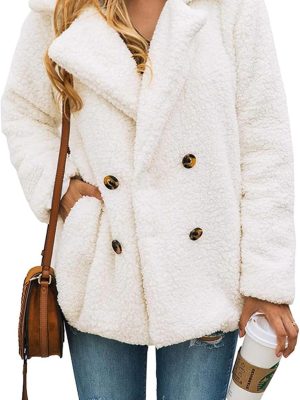 Women's Fashion Winter Coats Sherpa Fleece Faux Fur Shearling Oversized Trendy Jackets Warm Outerwear Clothing