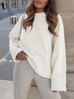Women's Oversized Sweaters Long Sleeve Fuzzy Knit Casual Chunky Pullover Sweater Fall Outfits Clothes