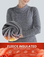 3 Pack Women’s Thermal Micro-Fleece Mock Neck Long Sleeve Tops for Cold Weather Gear Workout Running